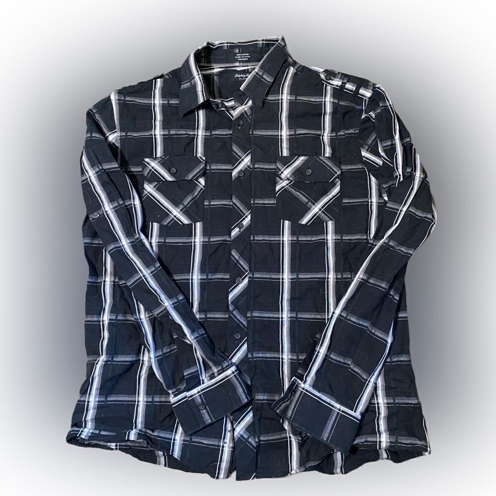 Eighty Eight Platinum Plaid Button Down Shirt